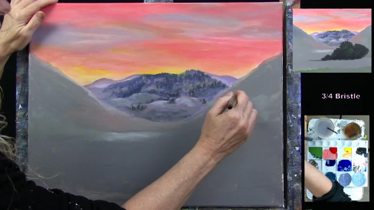 Paint & Sip At Home - 'Mountain Sunset'
