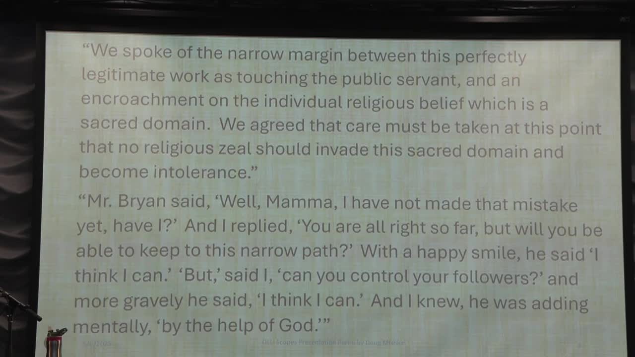 Thumbnail image for OLLI @ BCC - 'The Scopes Monkey Trial: Then and Now' Class #6